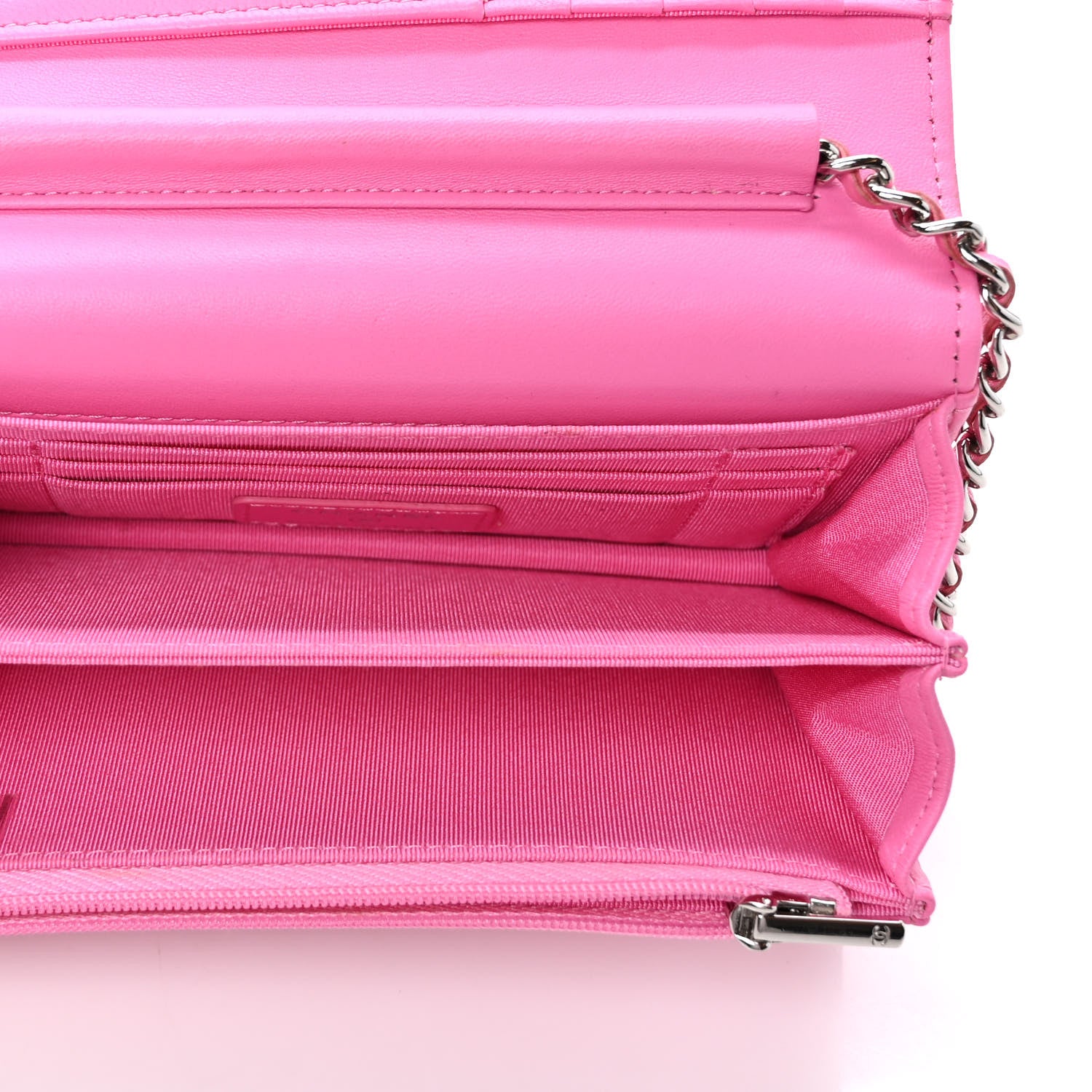 Chanel Lambskin Quilted Mini Wallet On Chain WOC Pink 5 of 11