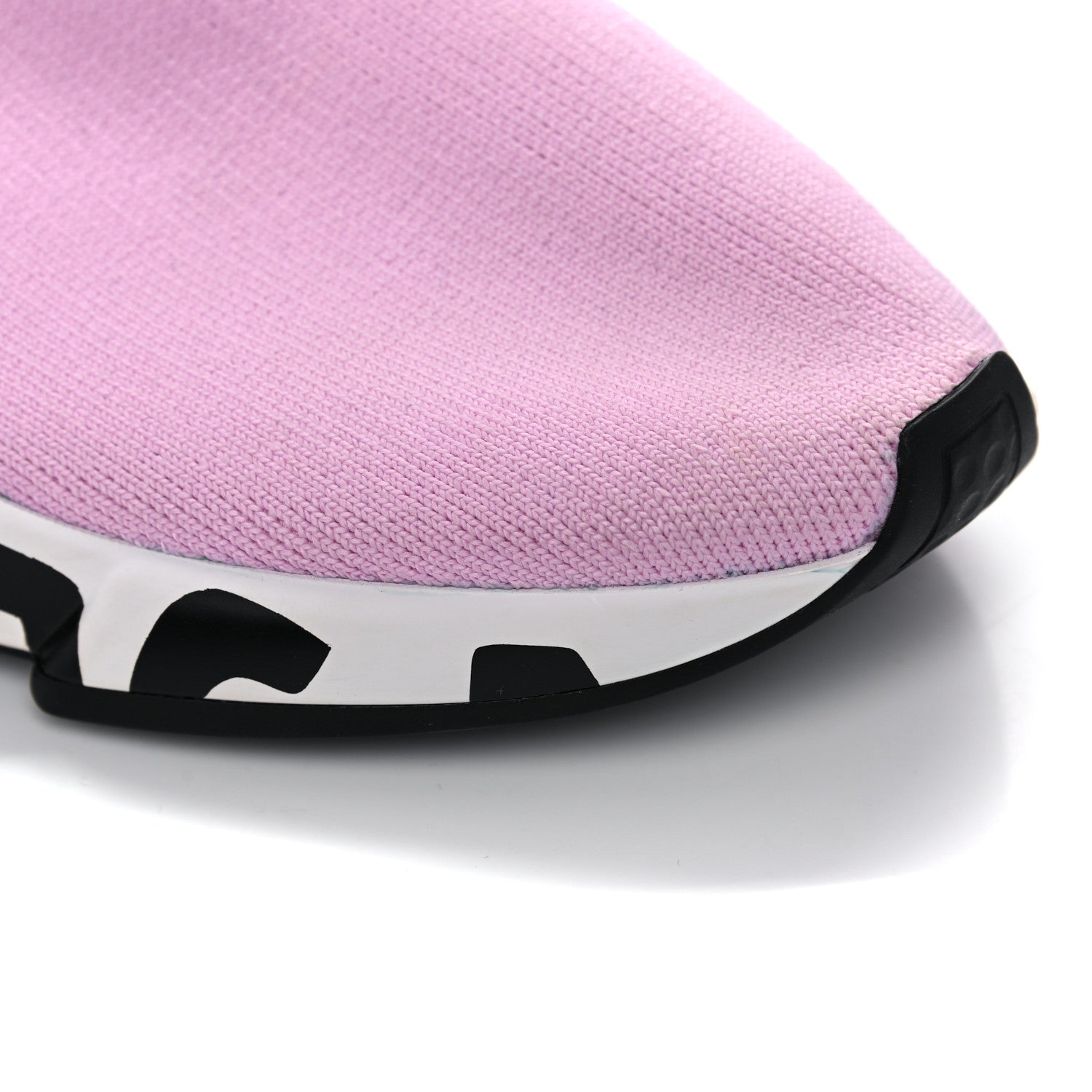 Balenciaga Neoprene Knit Womens Speed Graffiti Sneakers 37 Light Pink White Black 11 of 14