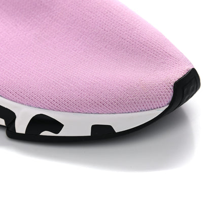 Balenciaga Neoprene Knit Womens Speed Graffiti Sneakers 37 Light Pink White Black 11 of 14