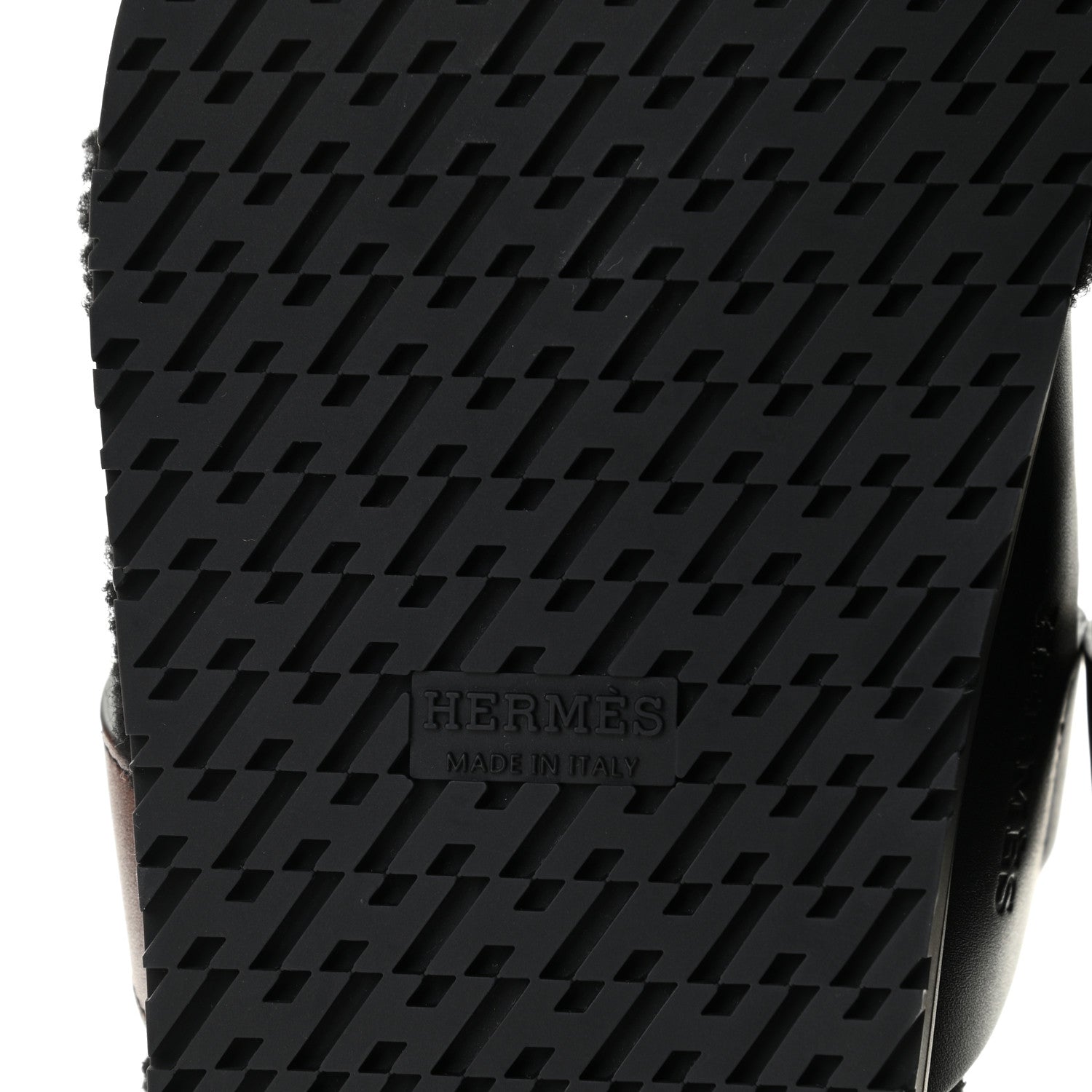 Hermes Calfskin Woolskin Womens Chypre Sandals 37 Black 8 of 9