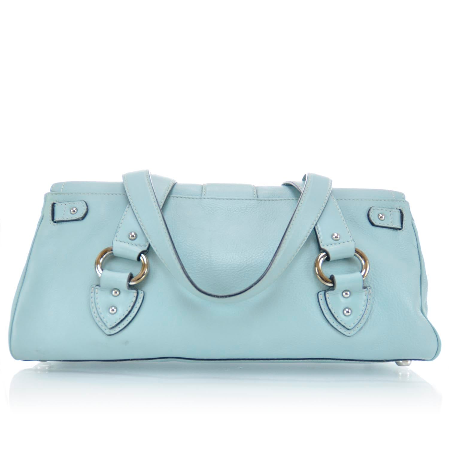 Marc Jacobs Leather Pushlock Satchel Blue 3 of 9