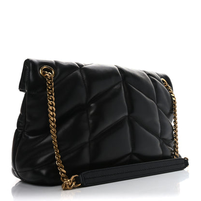 Saint Laurent Lambskin Quilted Small Loulou Puffer Monogram Chain Satchel Black 3 of 11