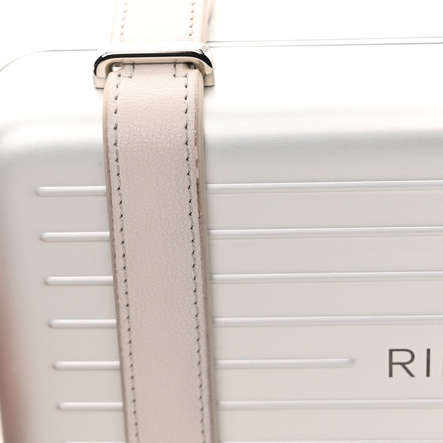 X RIMOWA Aluminum Personal Clutch On Strap Silver