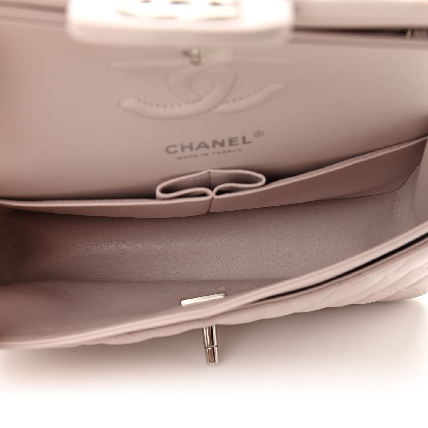 Lambskin Quilted Small Double Flap Light Purple