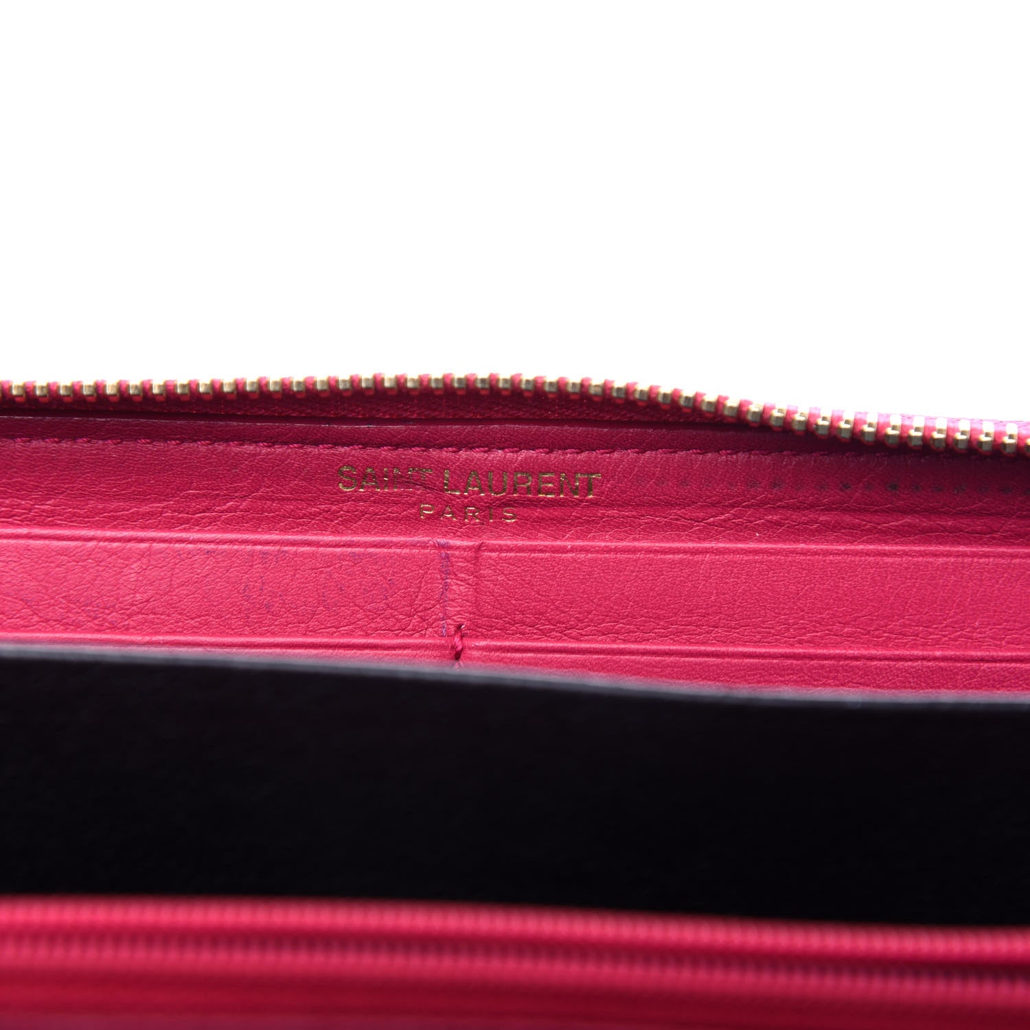 Saint Laurent Calfskin Classic Y Ligne Zip Around Wallet Fuchsia 6 of 8