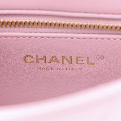 Chanel Lambskin Resin Quilted Top Handle Flap Light Pink 6 of 10