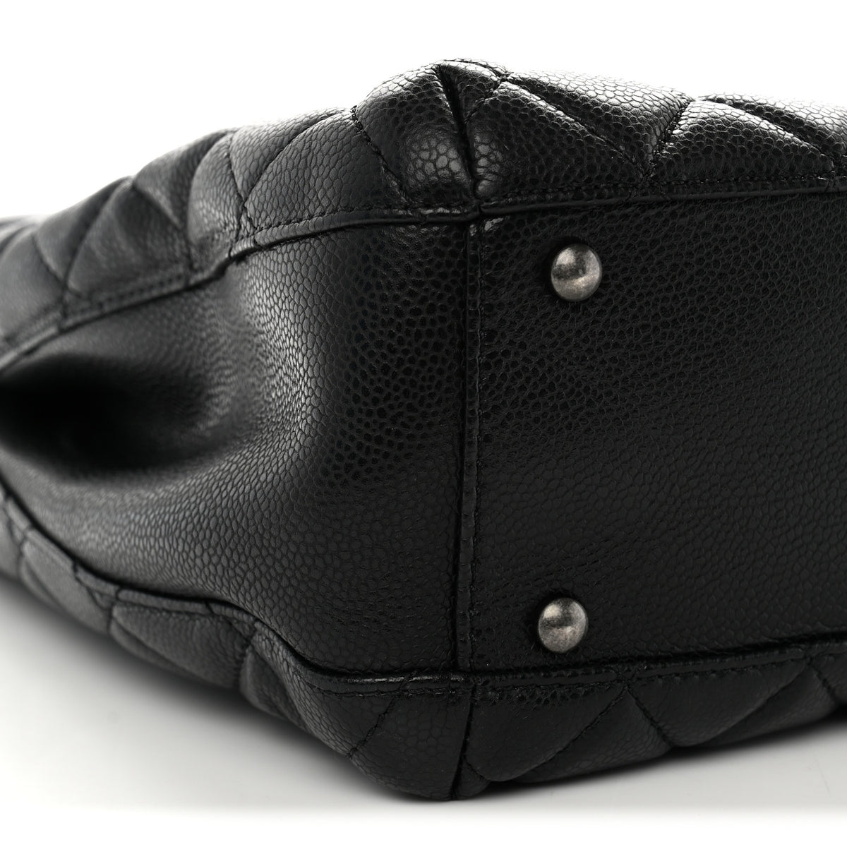 Caviar Quilted City Shopping Tote Black