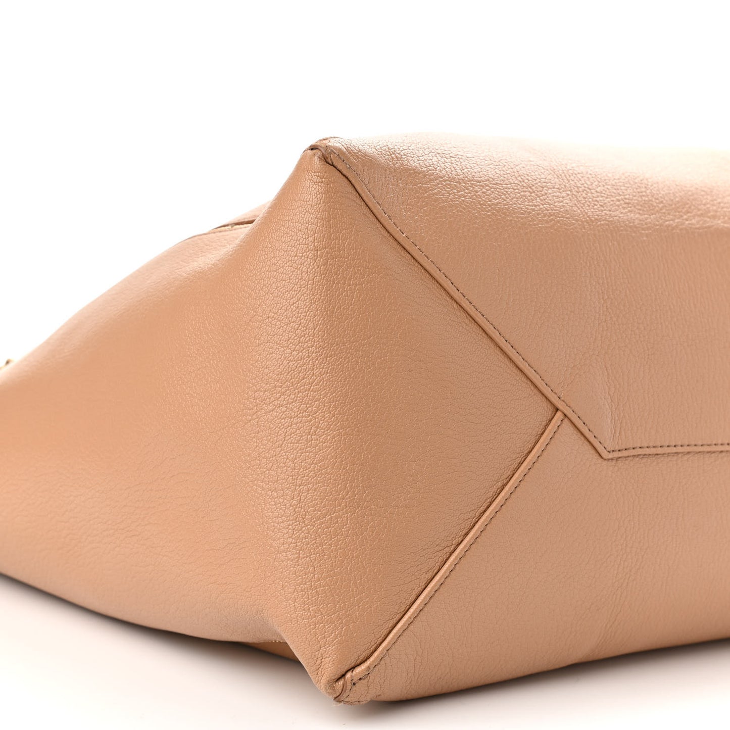Horizontal Zipper Gusset Cabas Beige