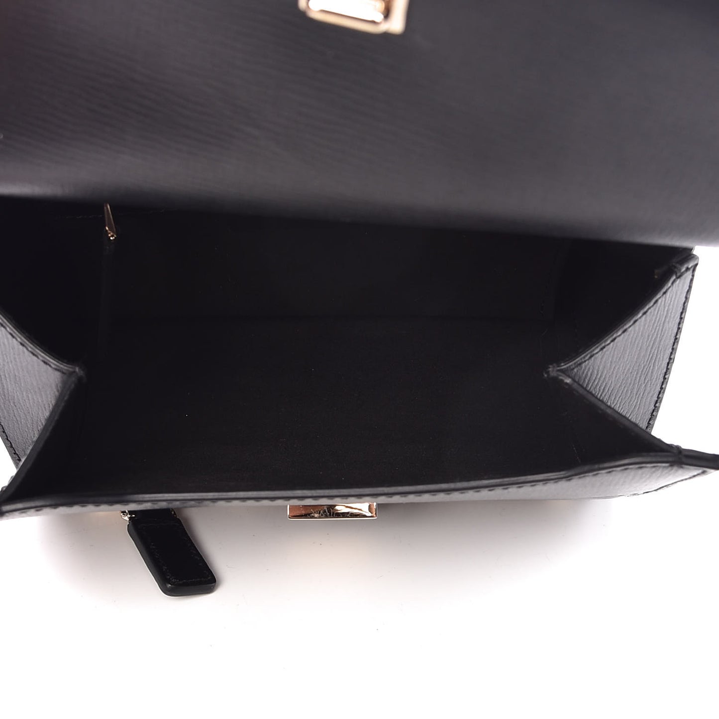 Textured Calfskin Mini Pandora Box Crossbody Bag Black