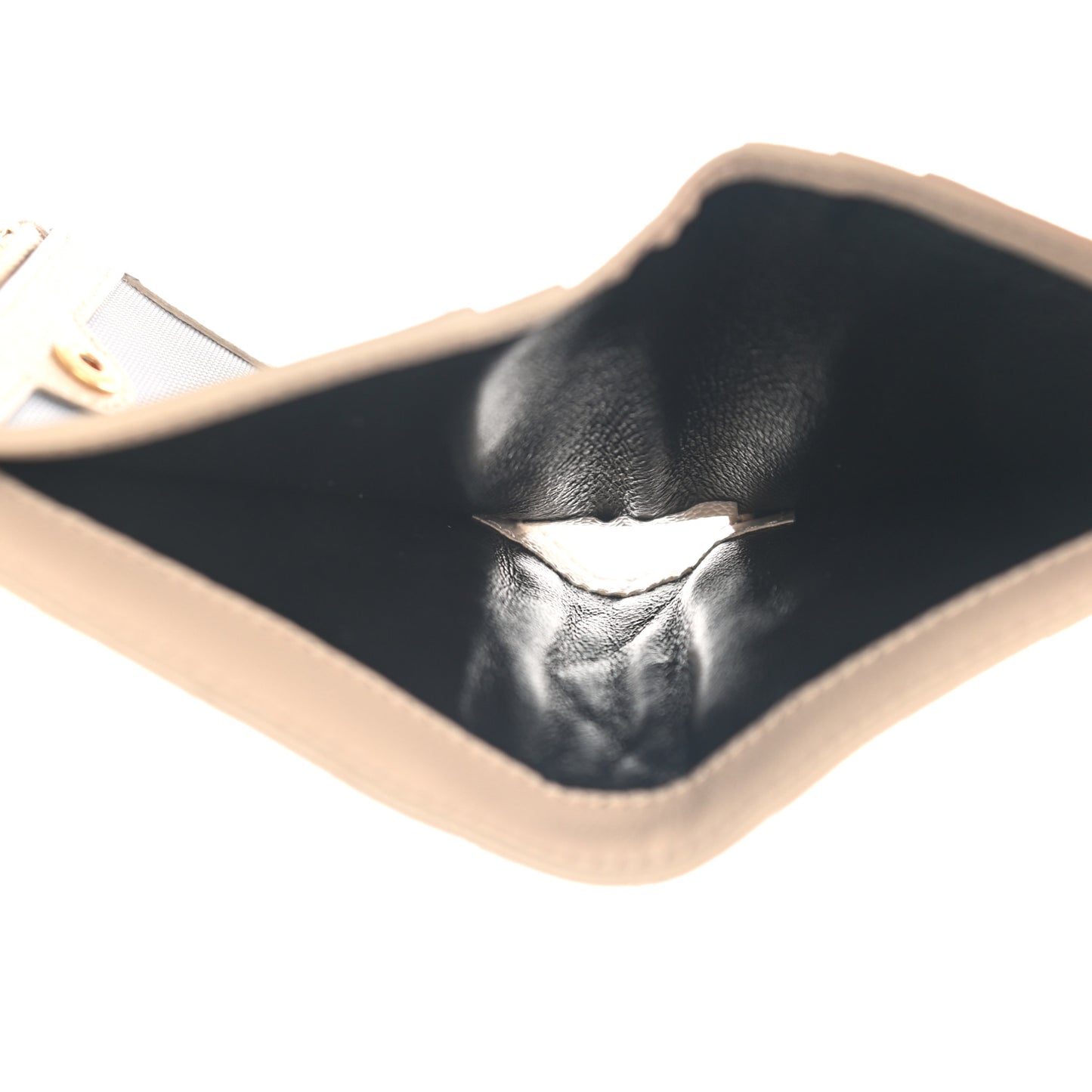 Grain De Poudre Matelasse Chevron Monogram Zipped Card Case Nude Powder