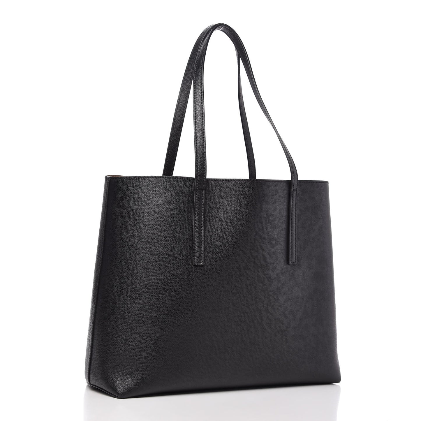 Vitello Vienna Enamel F is Fendi Shopping Tote Black Taupe