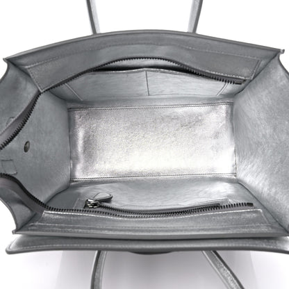 Celine Laminated Lambskin Micro Luggage Silver 4 of 18