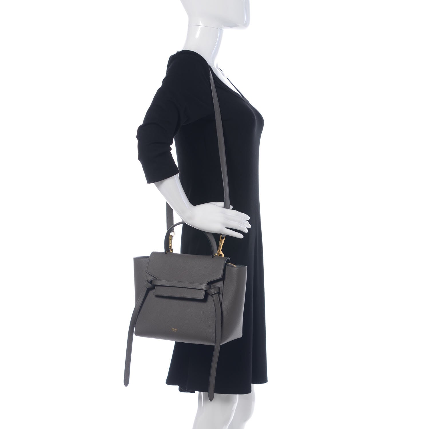 Celine Grained Calfskin Micro Belt Bag Grey 2 of 11