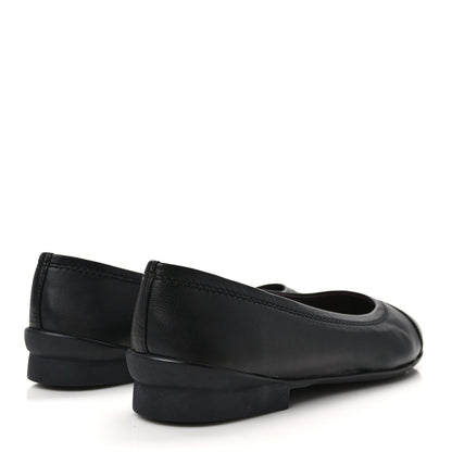 Chanel Lambskin Cap Toe CC Ballerina Flats 40.5 Black 4 of 9