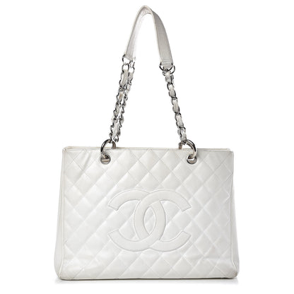Chanel Caviar Quilted Grand Shopping Tote GST White 1 of 27
