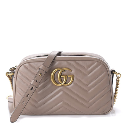 Gucci Calfskin Matelasse Small GG Marmont Chain Shoulder Bag Porcelain Rose 1 of 11
