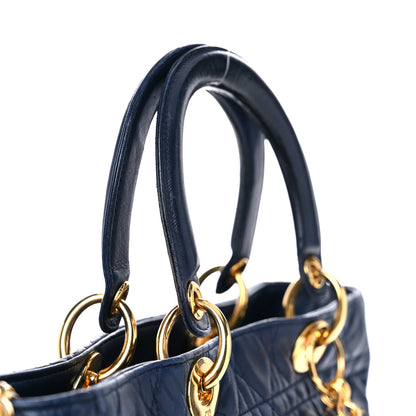 Christian Dior Lambskin Cannage Large Lady Dior Navy 19 of 24