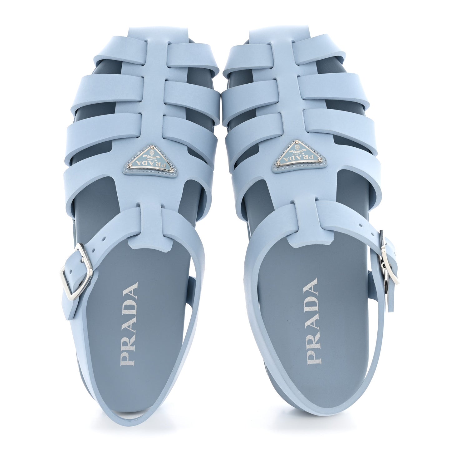 Foam Rubber Metal Triangle Logo Cage Sandals 40 Cielo