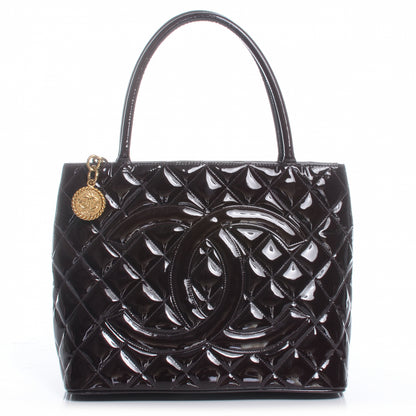 Chanel Patent Medallion Tote Bordeaux 1 of 7