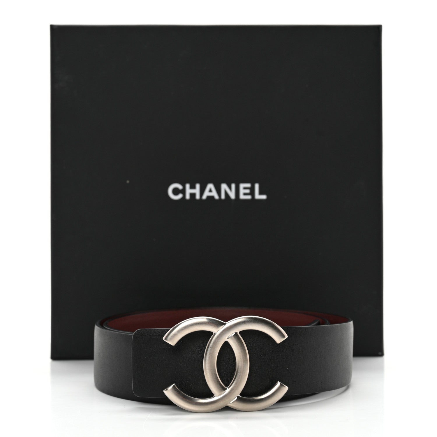 Chanel Calfskin CC Reversible Belt 70 Black Burgundy 10 of 10