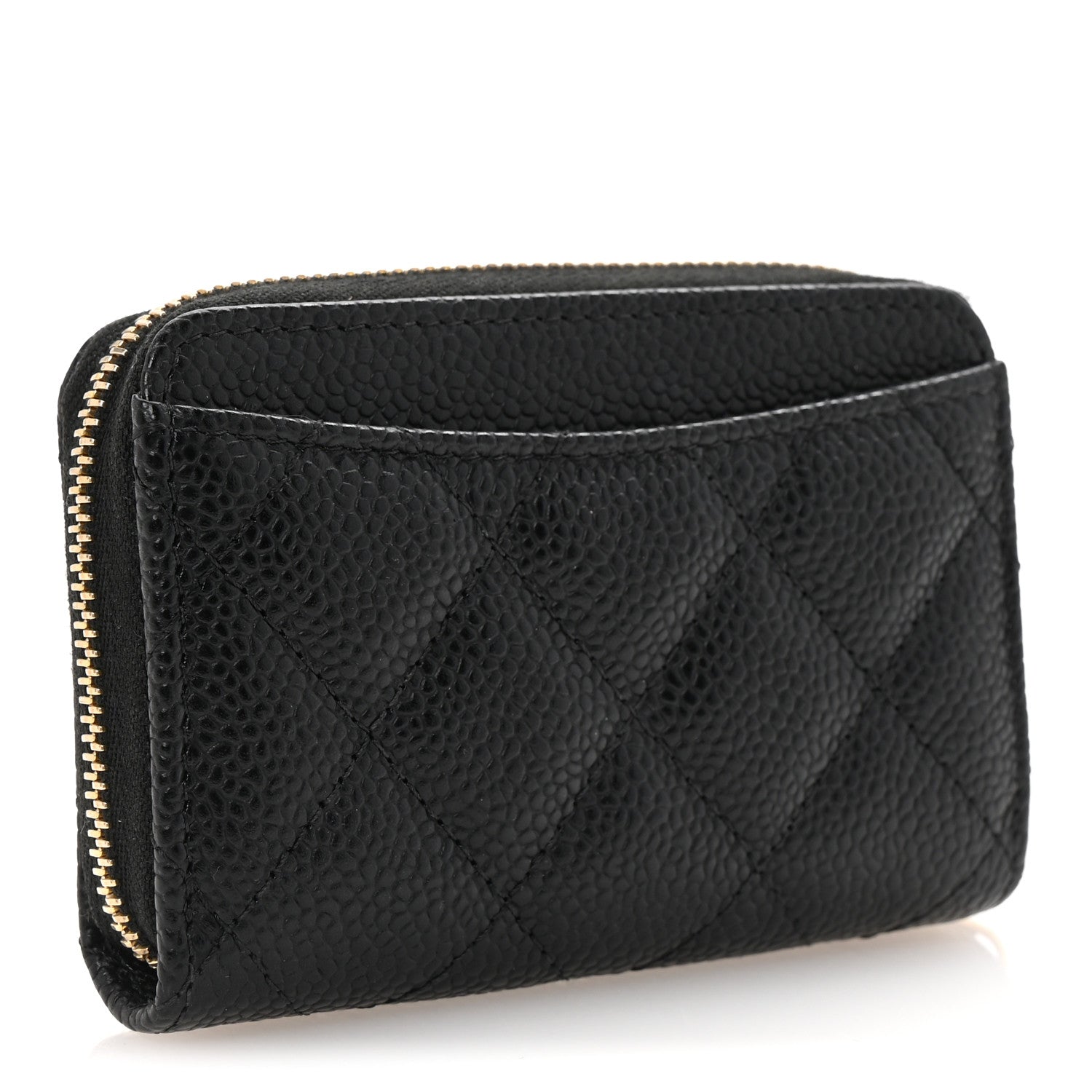 Chanel Caviar Quilted Zip Coin Purse Black 3 of 8
