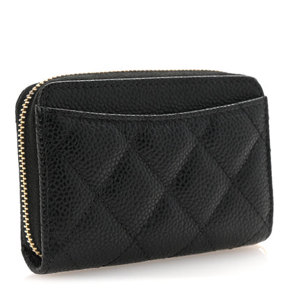Chanel Caviar Quilted Zip Coin Purse Black 3 of 8