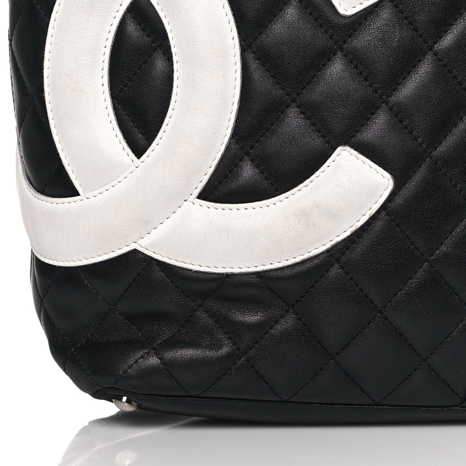 Chanel Calfskin Quilted Medium Cambon Tote Black White 16 of 17