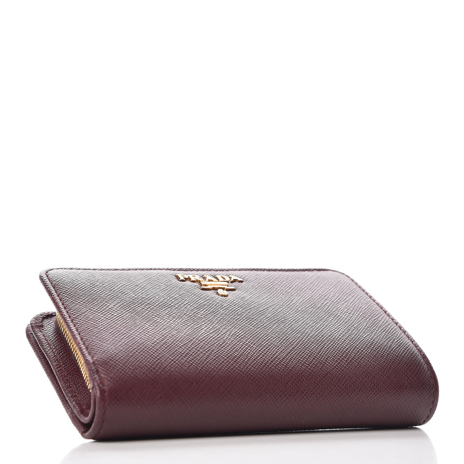 Prada Saffiano Metal Multicolor Compact Wallet Granato 4 of 8
