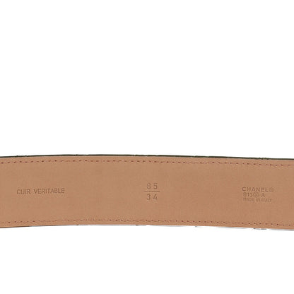 Chanel Lambskin Quilted CC Belt 85 34 Khaki 3 of 5