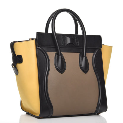 Celine Baby Grained Calfskin Suede Mini Tri-Color Luggage Vanilla 3 of 9