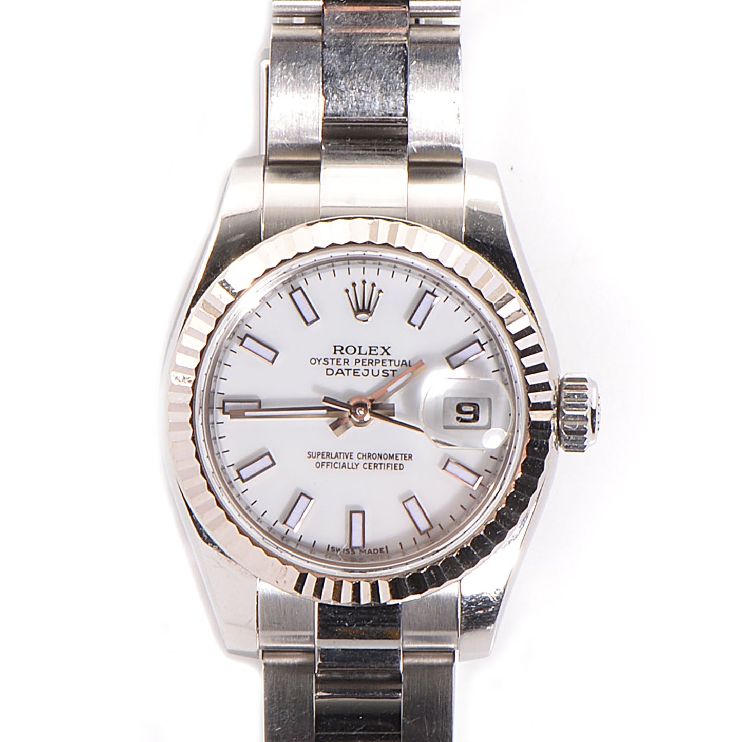 Stainless Steel 18K White Gold 26mm Oyster Perpetual Datejust Watch White 179174