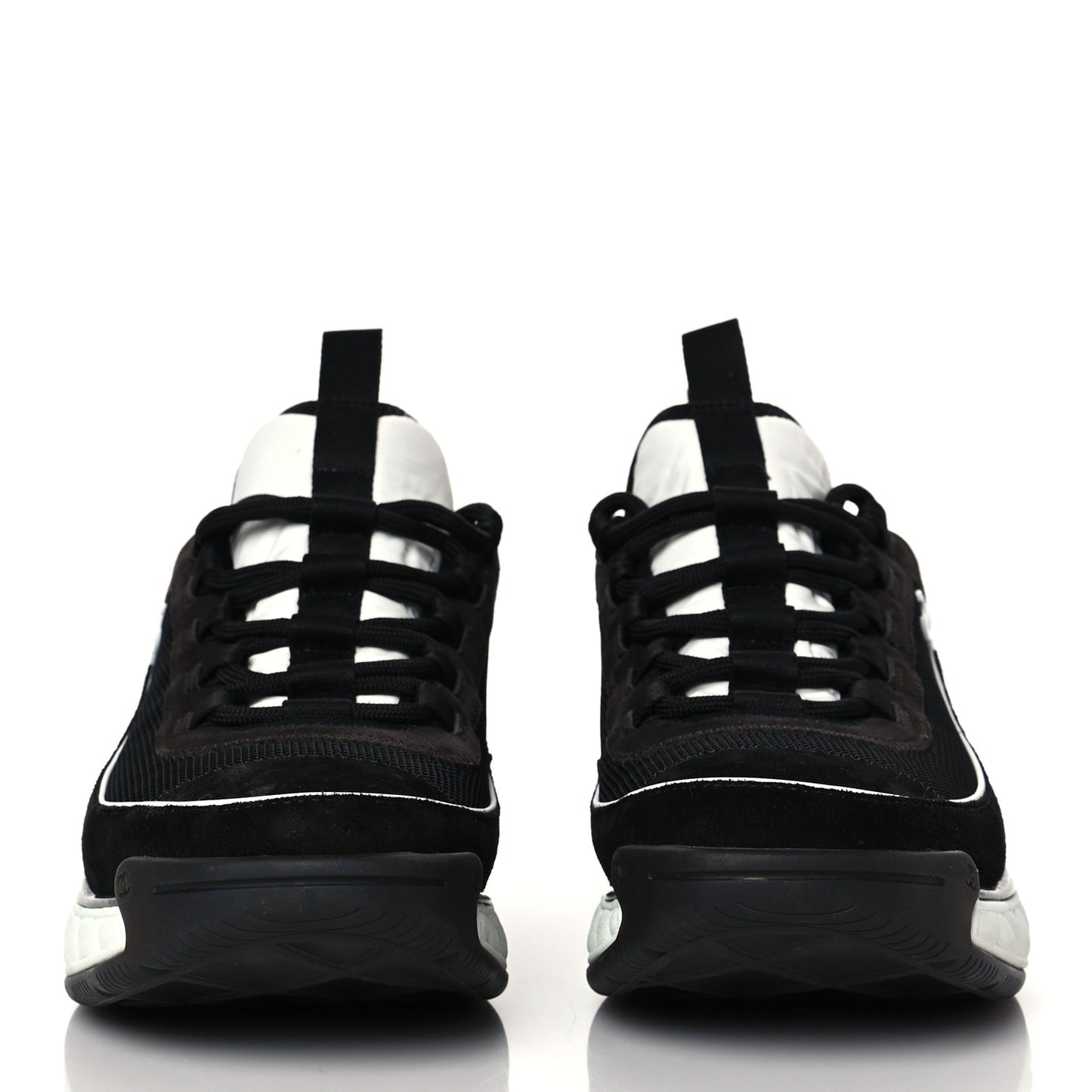Velvet Calfskin Mixed Fibers CC Sneakers 41 Black