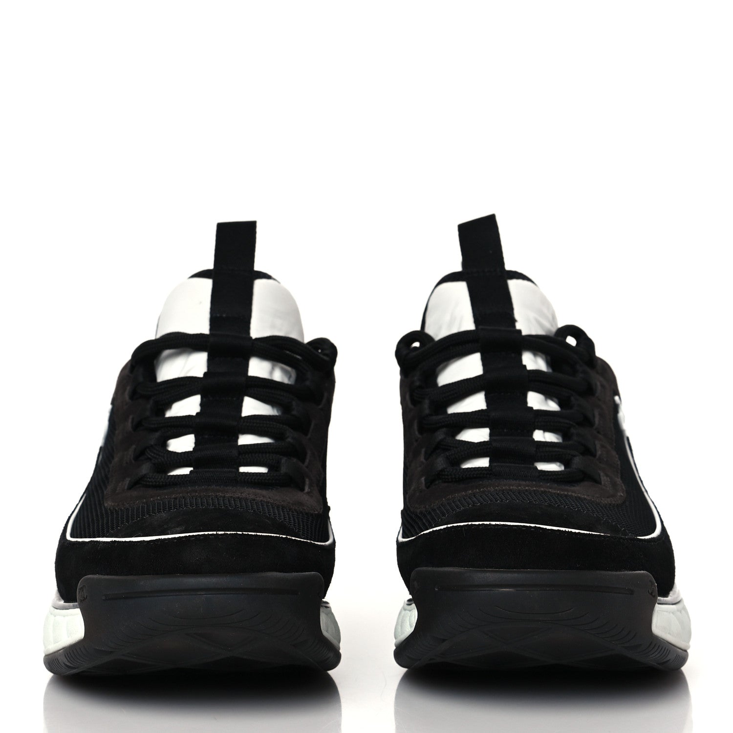 Chanel Velvet Calfskin Mixed Fibers CC Sneakers 41 Black 2 of 9