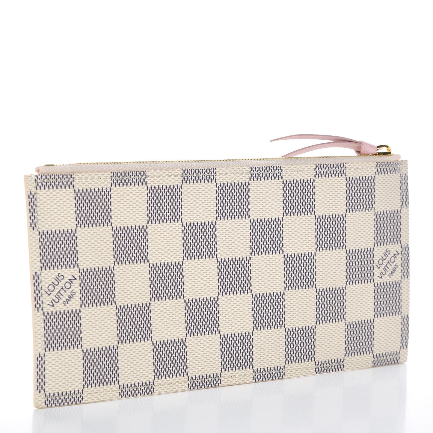 Damier Azur Felicie Chain Wallet Zippered Insert Rose Ballerine