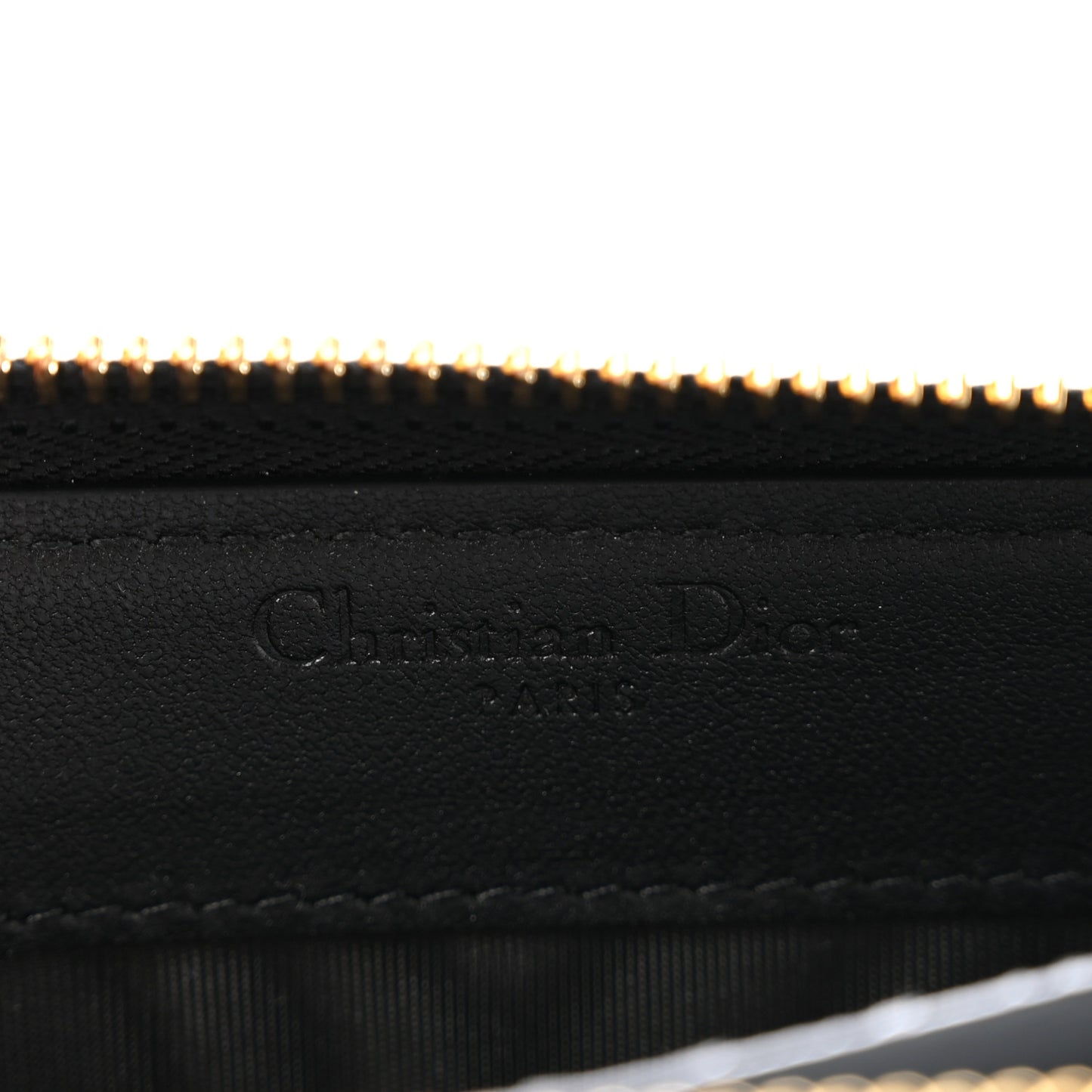 Lambskin Cannage Lady Dior Zip Wallet Black