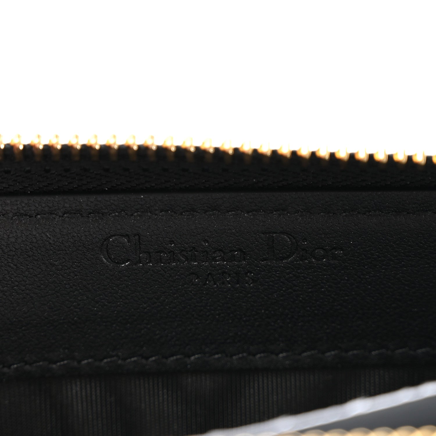 Christian Dior Lambskin Cannage Lady Dior Zip Wallet Black 6 of 8