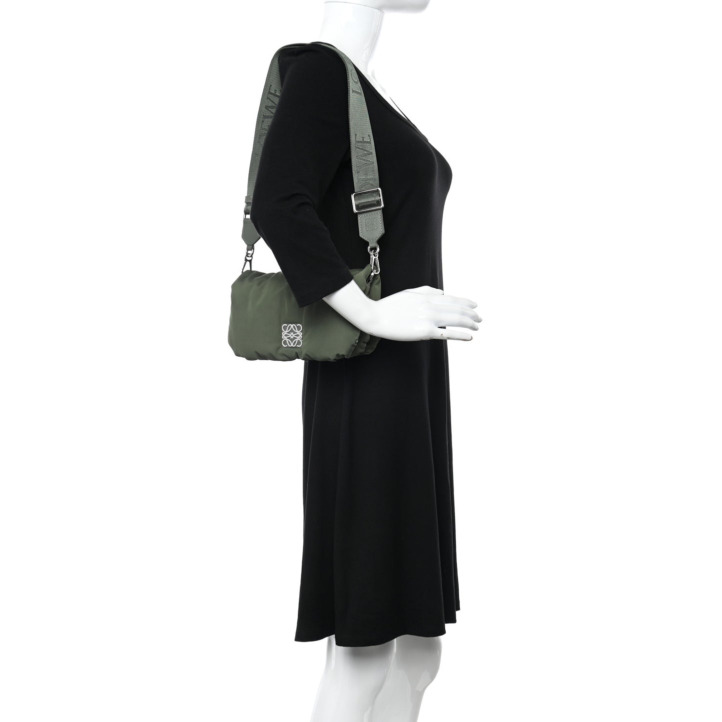 Nylon Mini Goya Puffer Bag Vintage Khaki