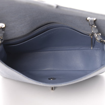 Chanel Jersey Quilted Medium Single Flap Blue 5 of 12