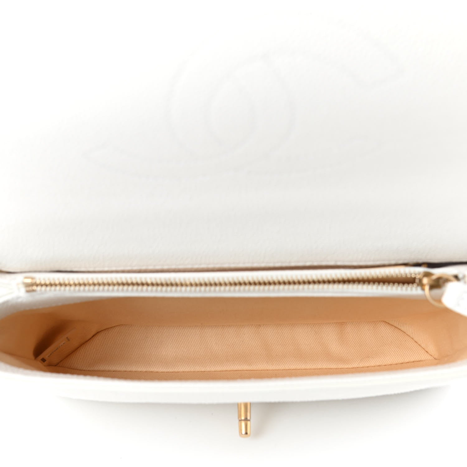 Chanel Grained Calfskin Small Stitched Flap White 4 of 4