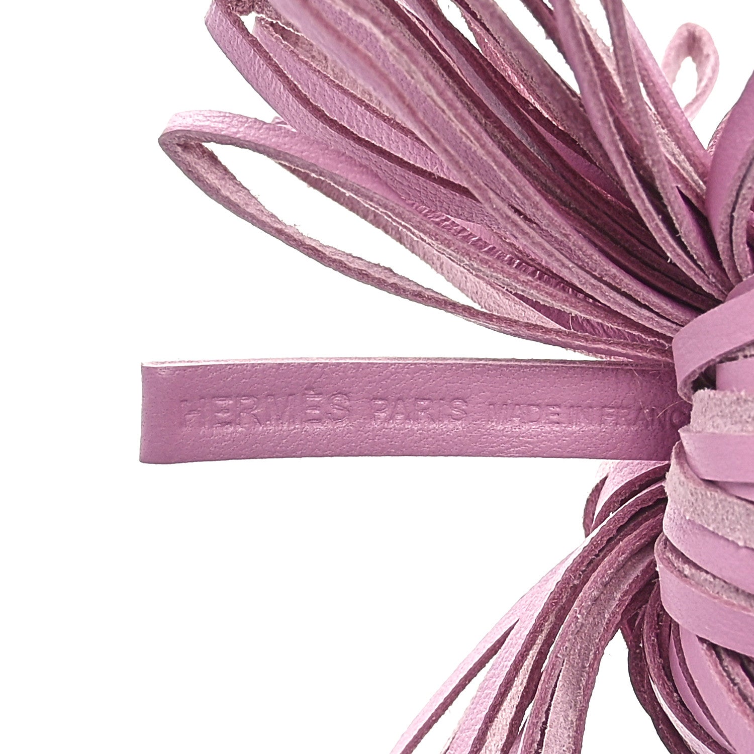 Hermes Lambskin Carmen Tassel Key Holder Mauve Sylvestre 3 of 5