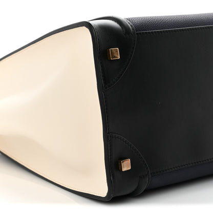 Celine Velluto Calfskin Mini Tri-Color Luggage Navy 8 of 10