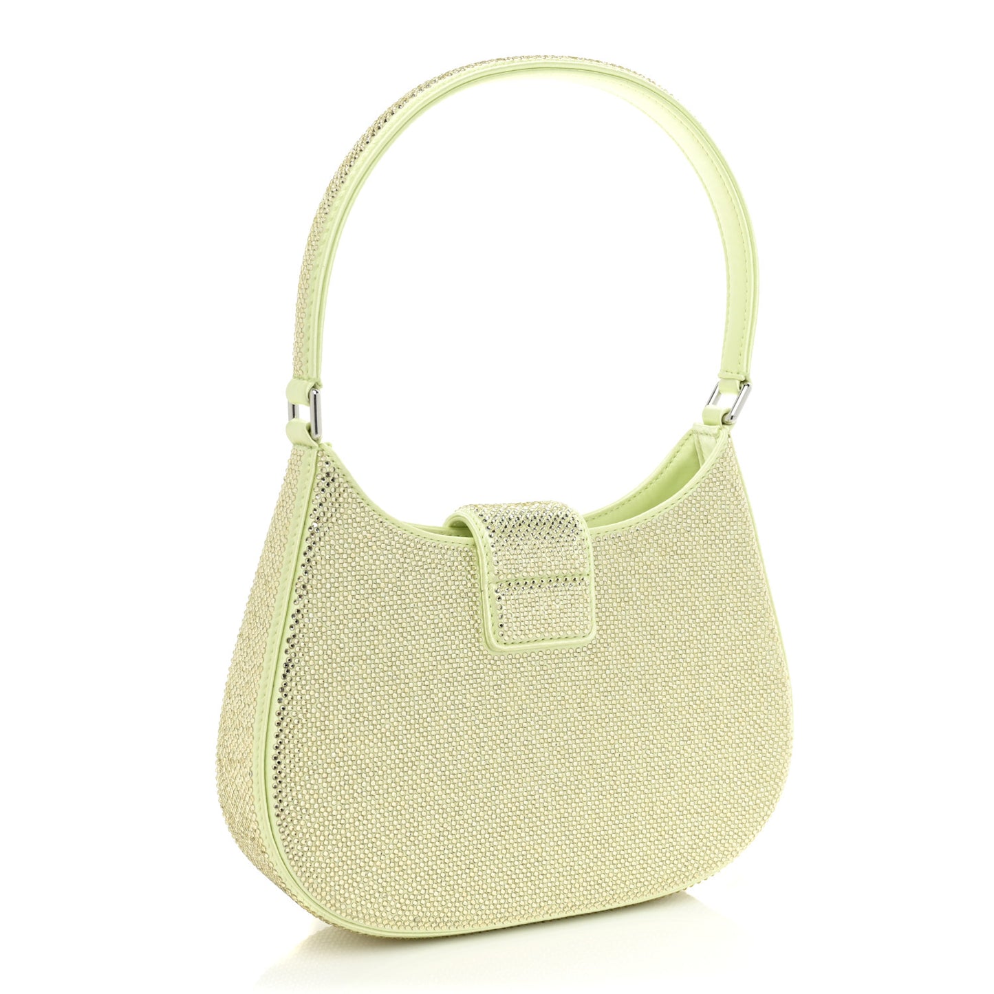Mesh Crystal Rhinestone Small Legacy Hobo Lemon Drop