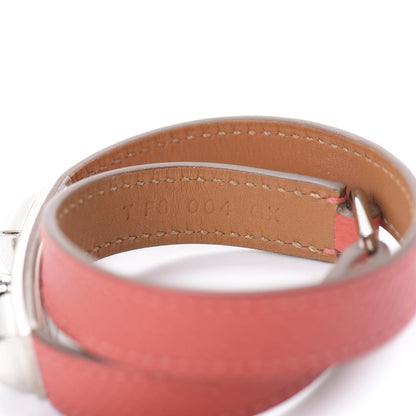 Hermes Epsom Rivale Double Tour Bracelet XS Rose Jaipur 5 of 6