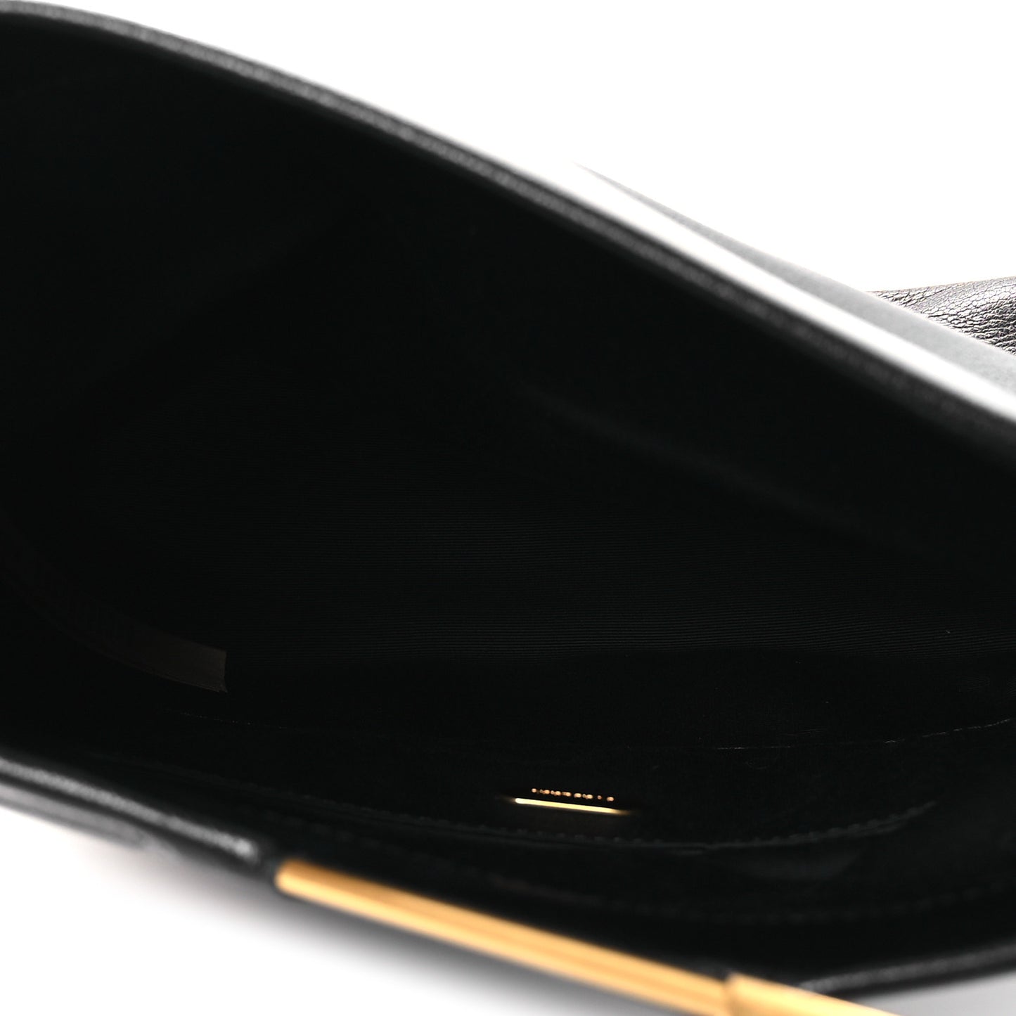 Grained Calfskin Pin Clutch Black