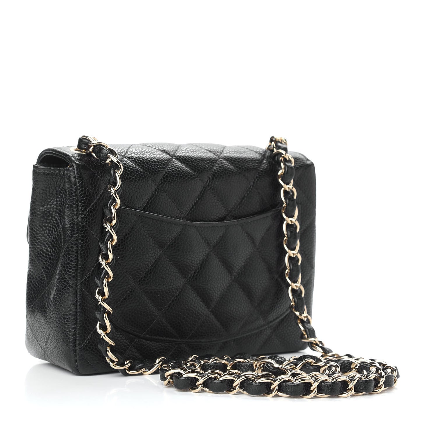 Caviar Quilted Mini Square Flap Black