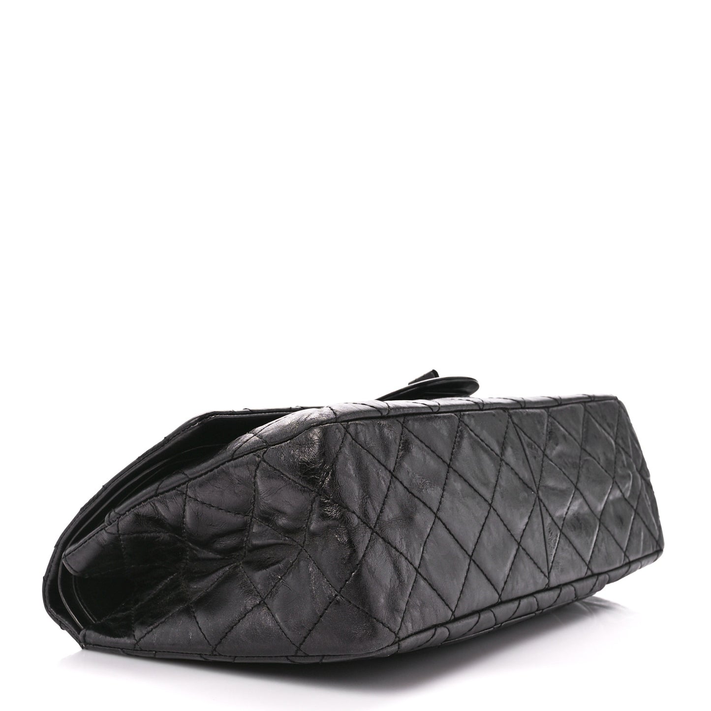 Metallic Aged Calfskin Quilted 2.55 Reissue 227 Flap So Black