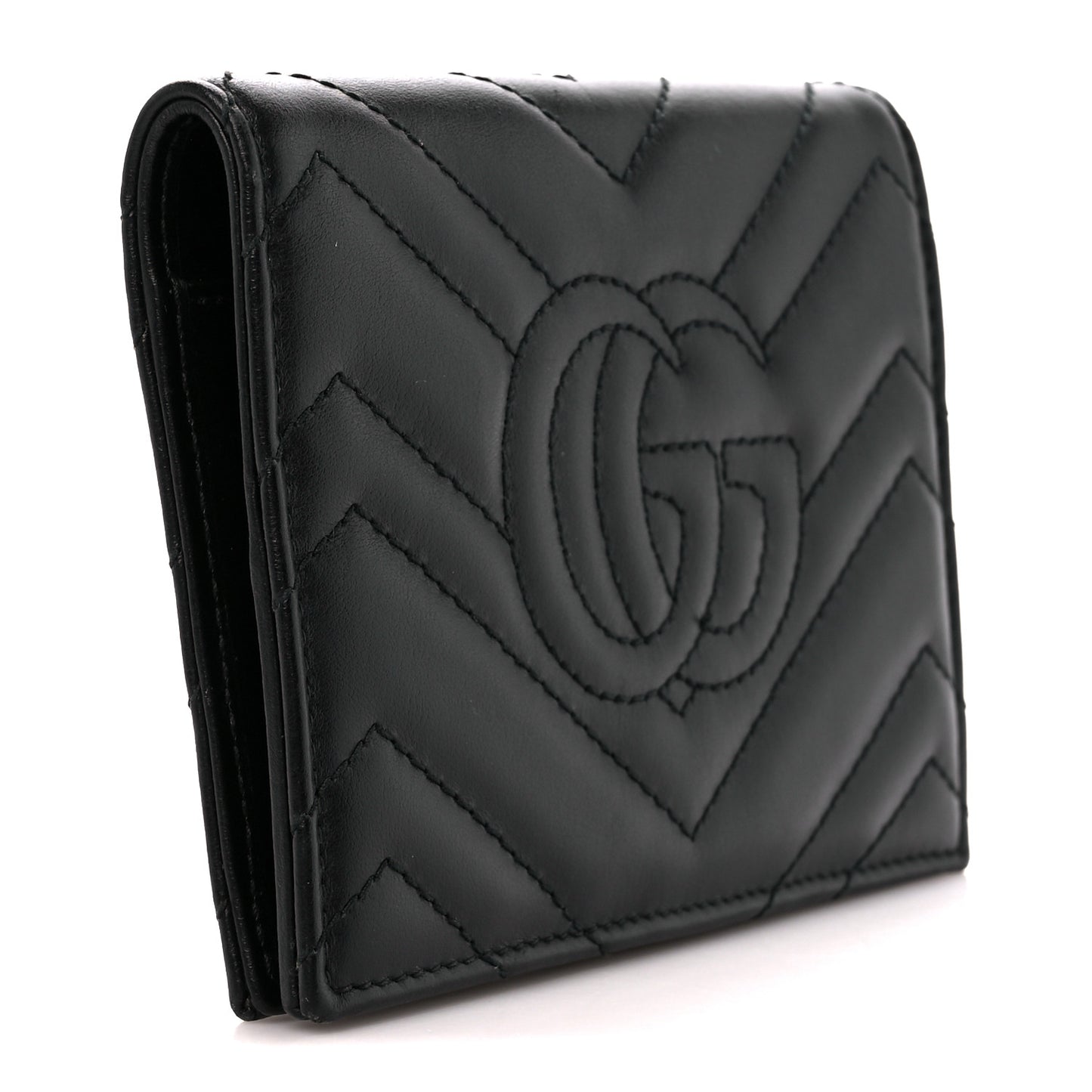Calfskin Matelasse GG Marmont Passport Case Black