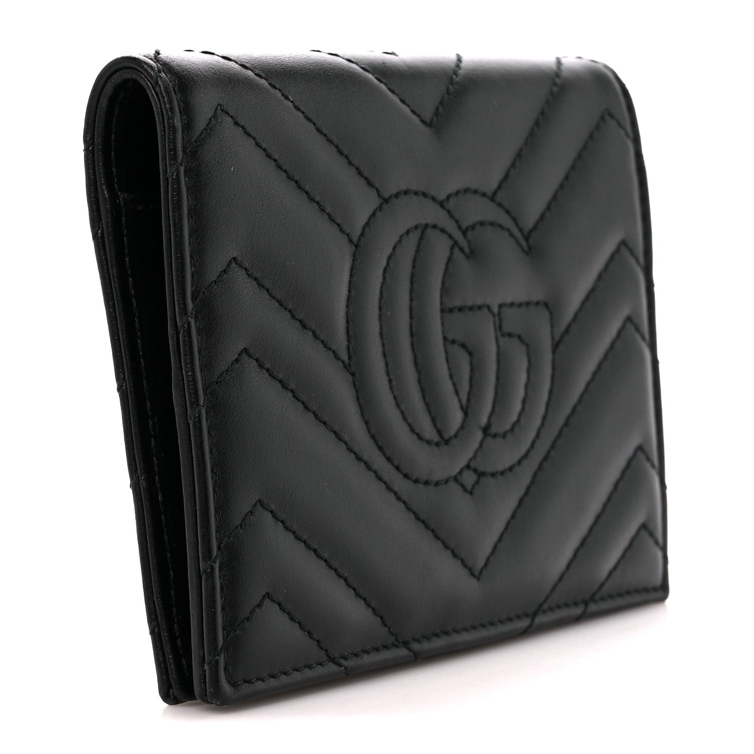 Gucci Calfskin Matelasse GG Marmont Passport Case Black 3 of 10