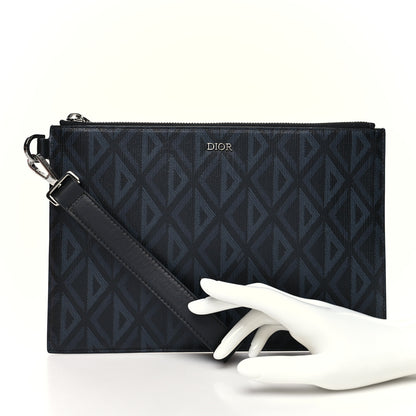 Christian Dior Coated Canvas CD Diamond Hit The Road A5 Pouch Black 2 of 10