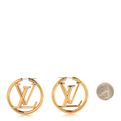 Louis Vuitton Metal Louise Hoop Earrings Gold 2 of 5